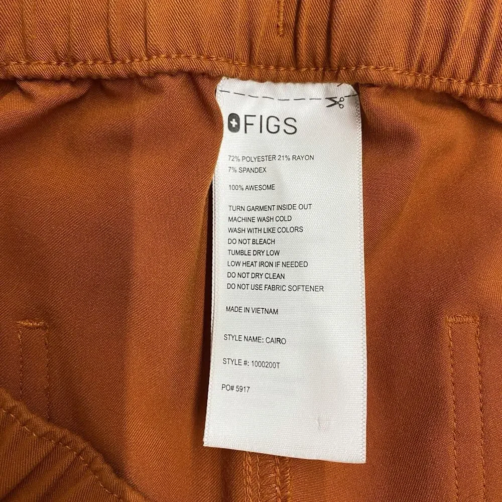 FIGS Scrub Pant Mens Medium Tall Rust Orange Cairo Cargo Medical Nurse NWOT 5917